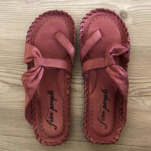Free People Bailey Leather Slip On Sandal